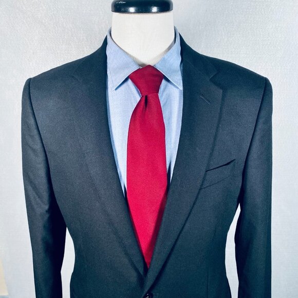 J Crew Thompson Blazer Mens 38R Black Flex Wool Sport Coat Jacket Preppy - Picture 1 of 13